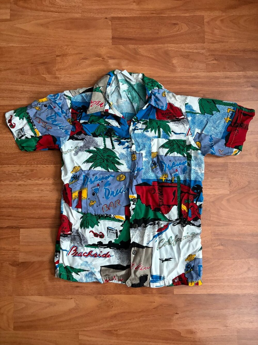 Vintage Kennington California LTD Hawaiian novelty graphic retro resort shirt S